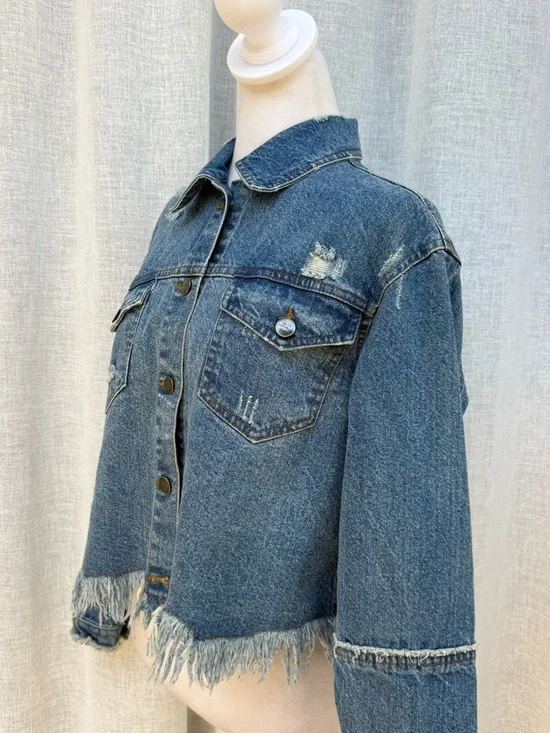 For the Republic denim jacket undone hem - Picture 5 of 9